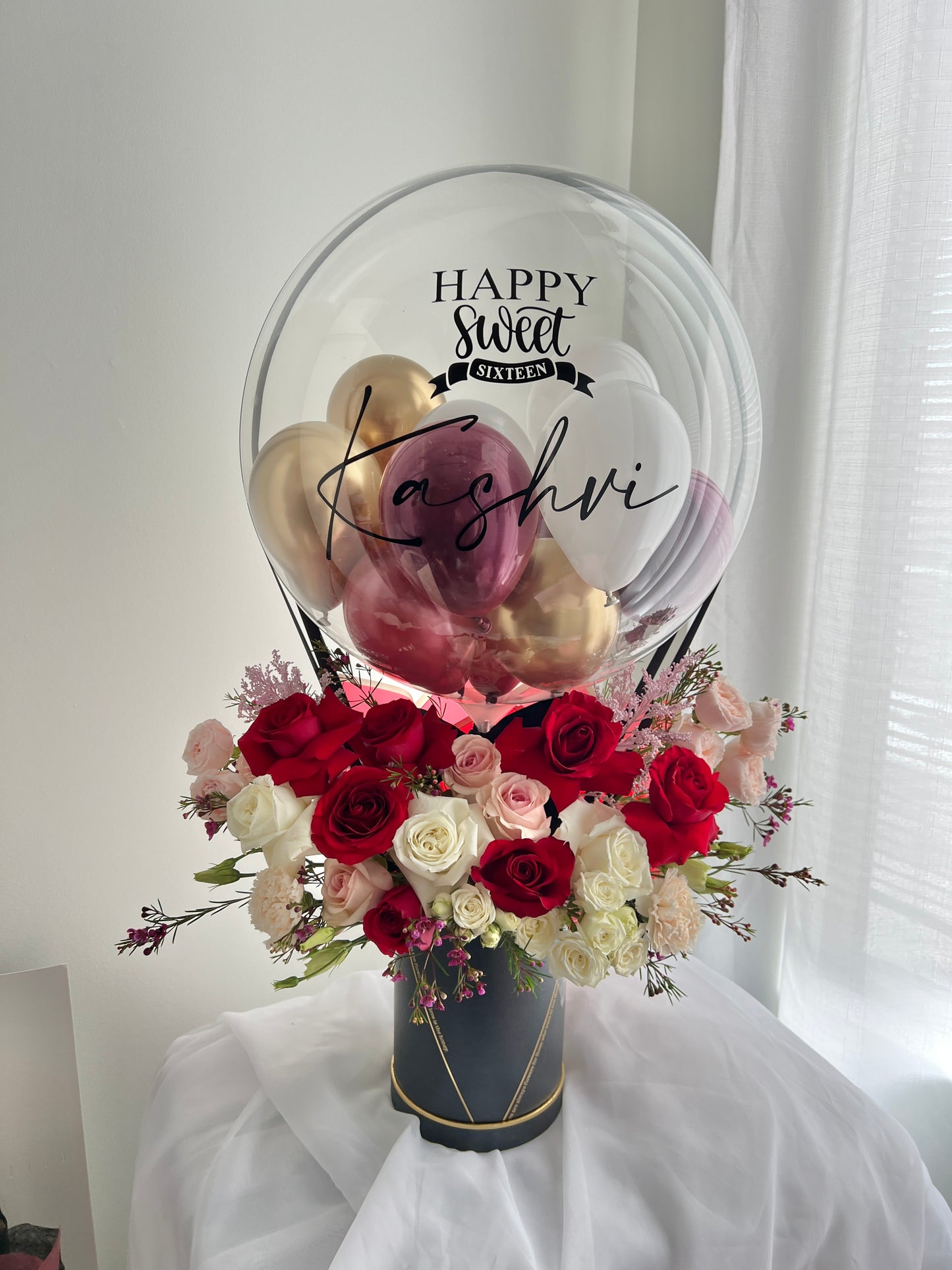 Hot Air Balloon With Fresh Flowers