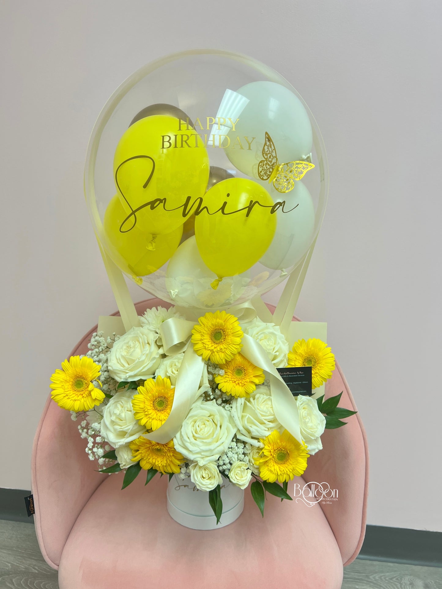 Hot Air Balloon With Fresh Flowers
