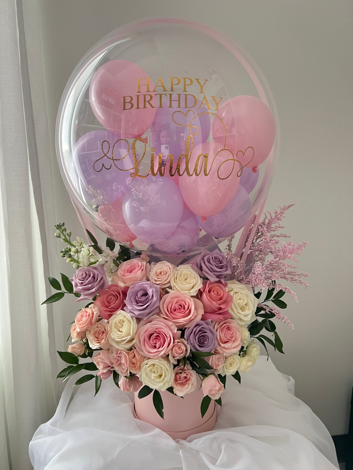Hot Air Balloon With Fresh Flowers