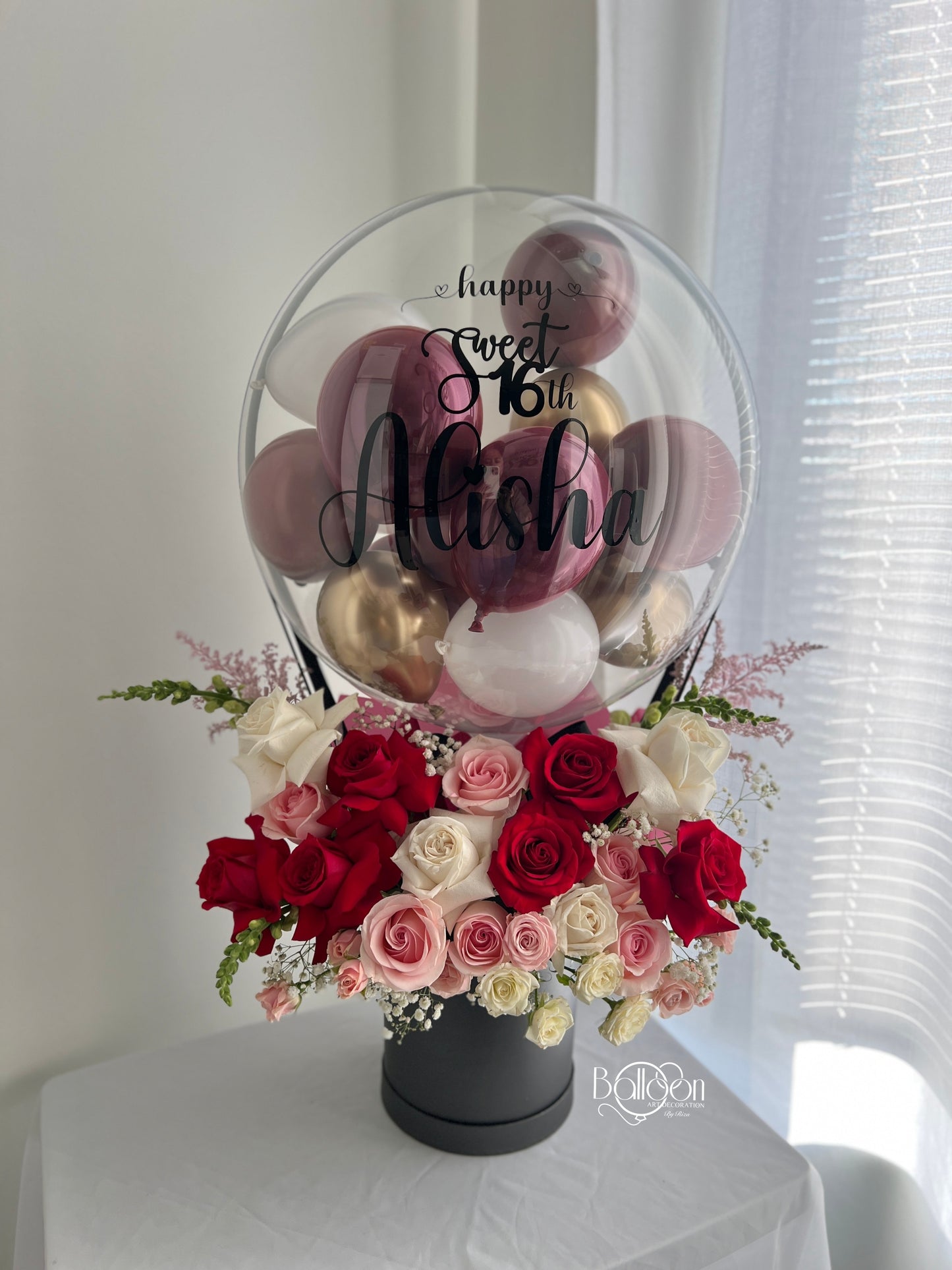 Hot Air Balloon With Fresh Flowers