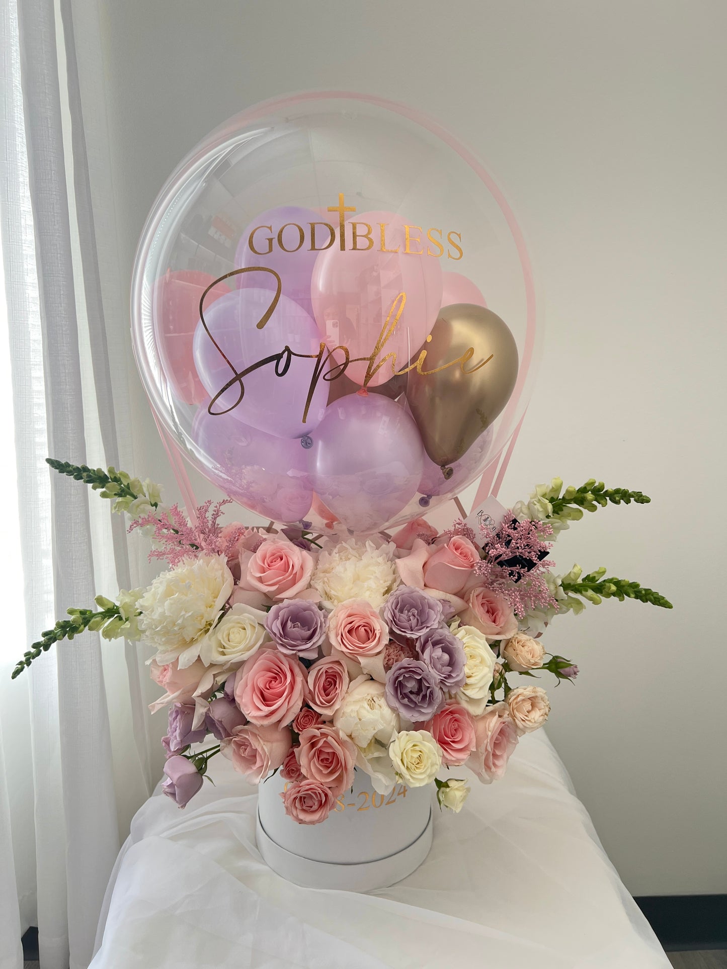 Hot Air Balloon With Fresh Flowers
