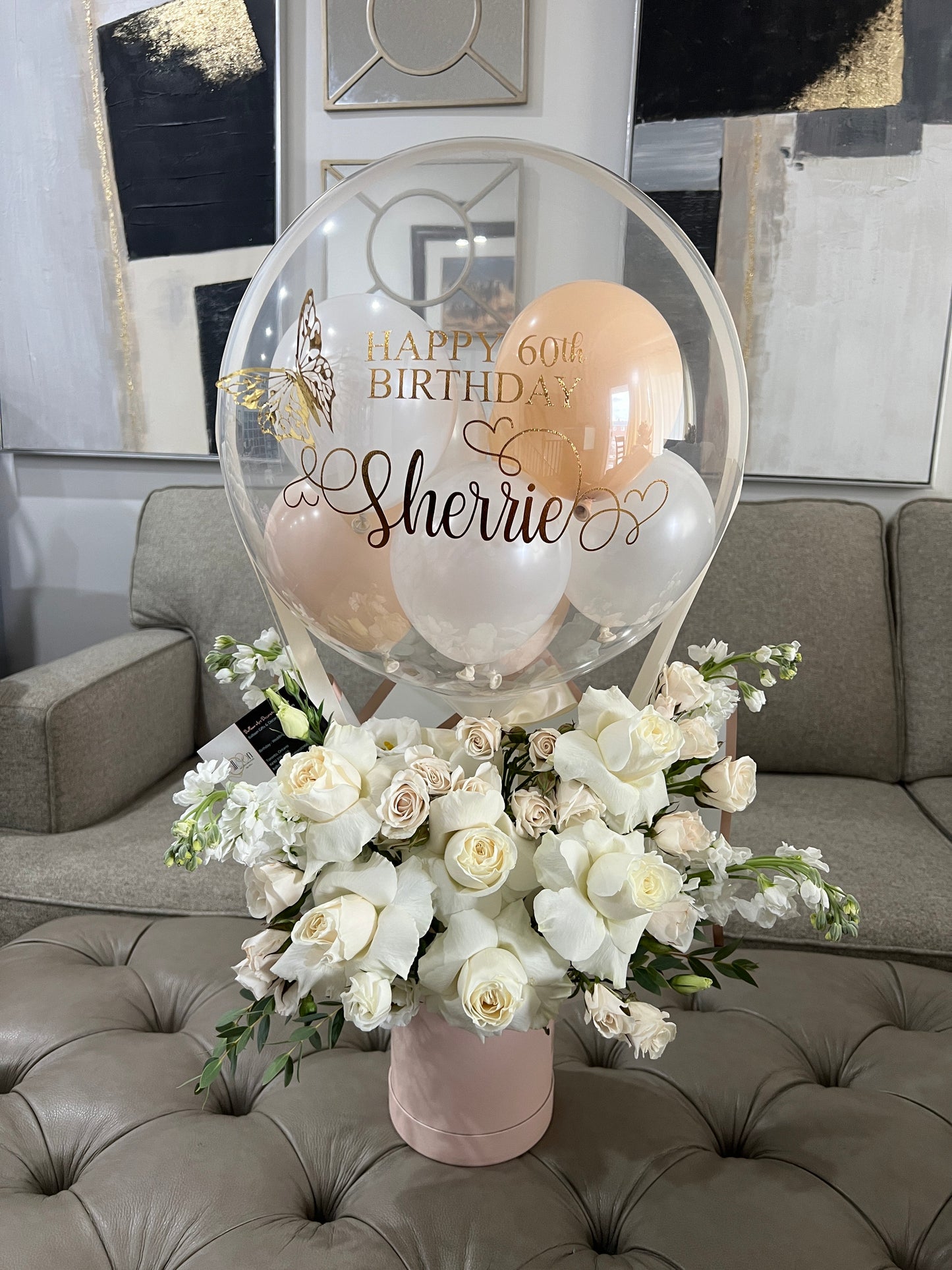 Hot Air Balloon With Fresh Flowers