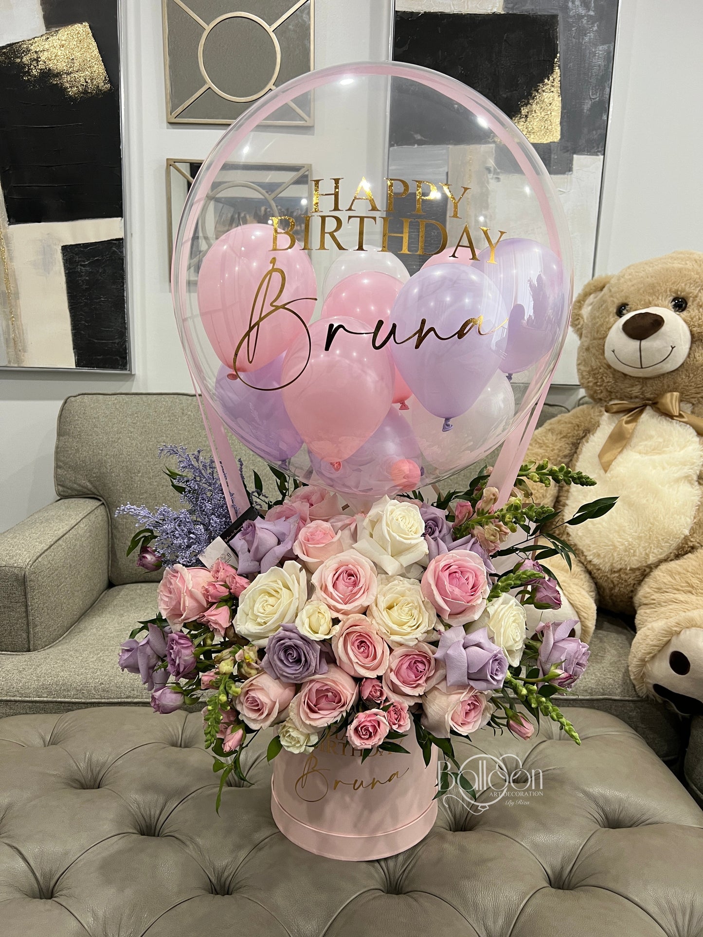 Hot Air Balloon With Fresh Flowers