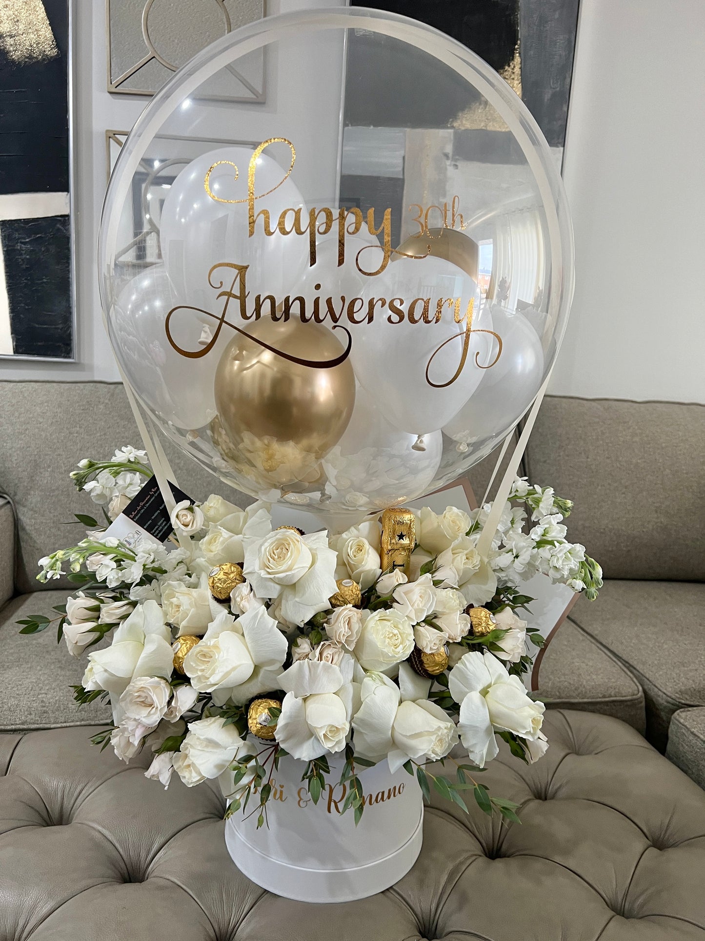 Hot Air Balloon With Fresh Flowers