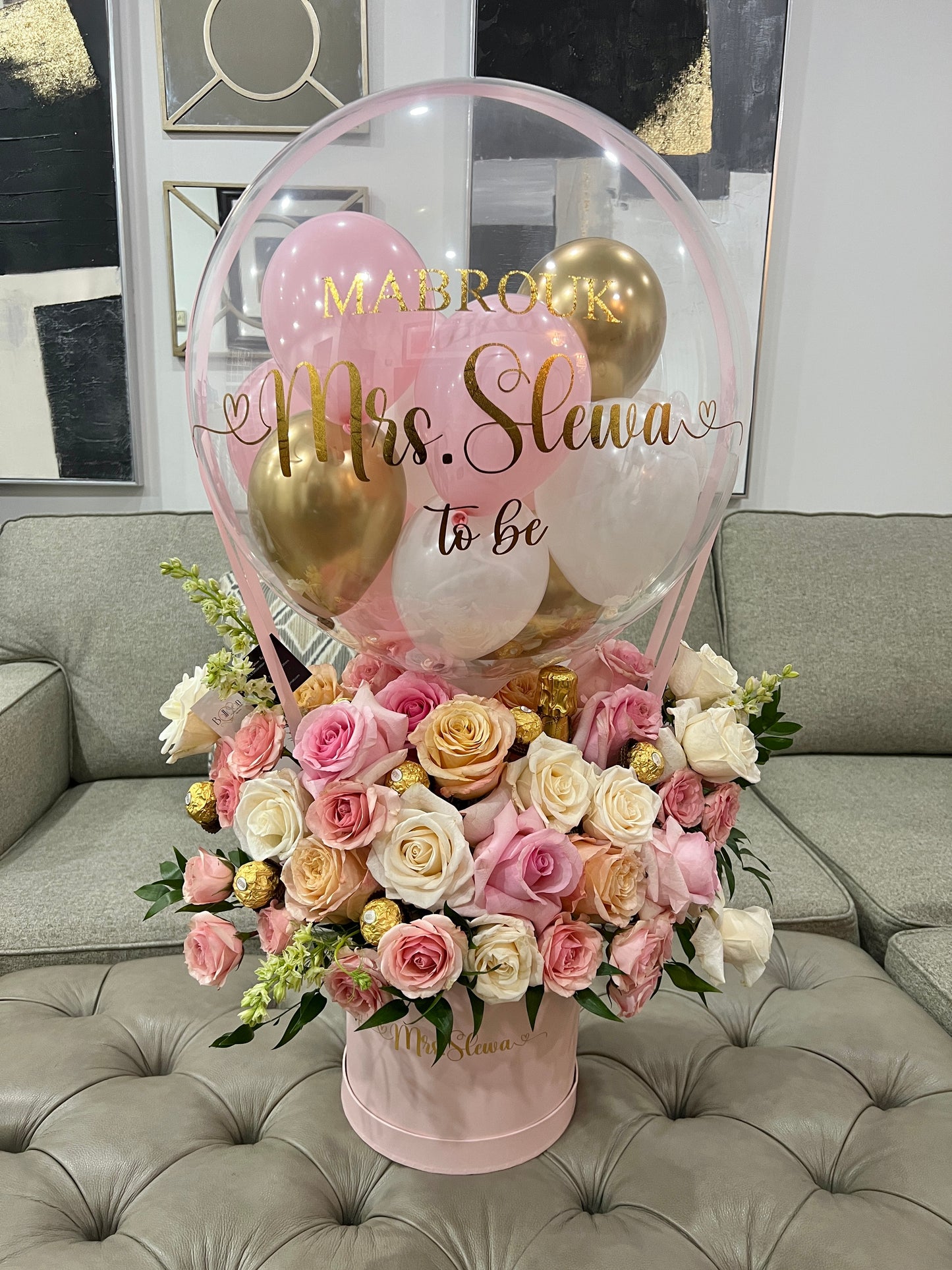Hot Air Balloon With Fresh Flowers