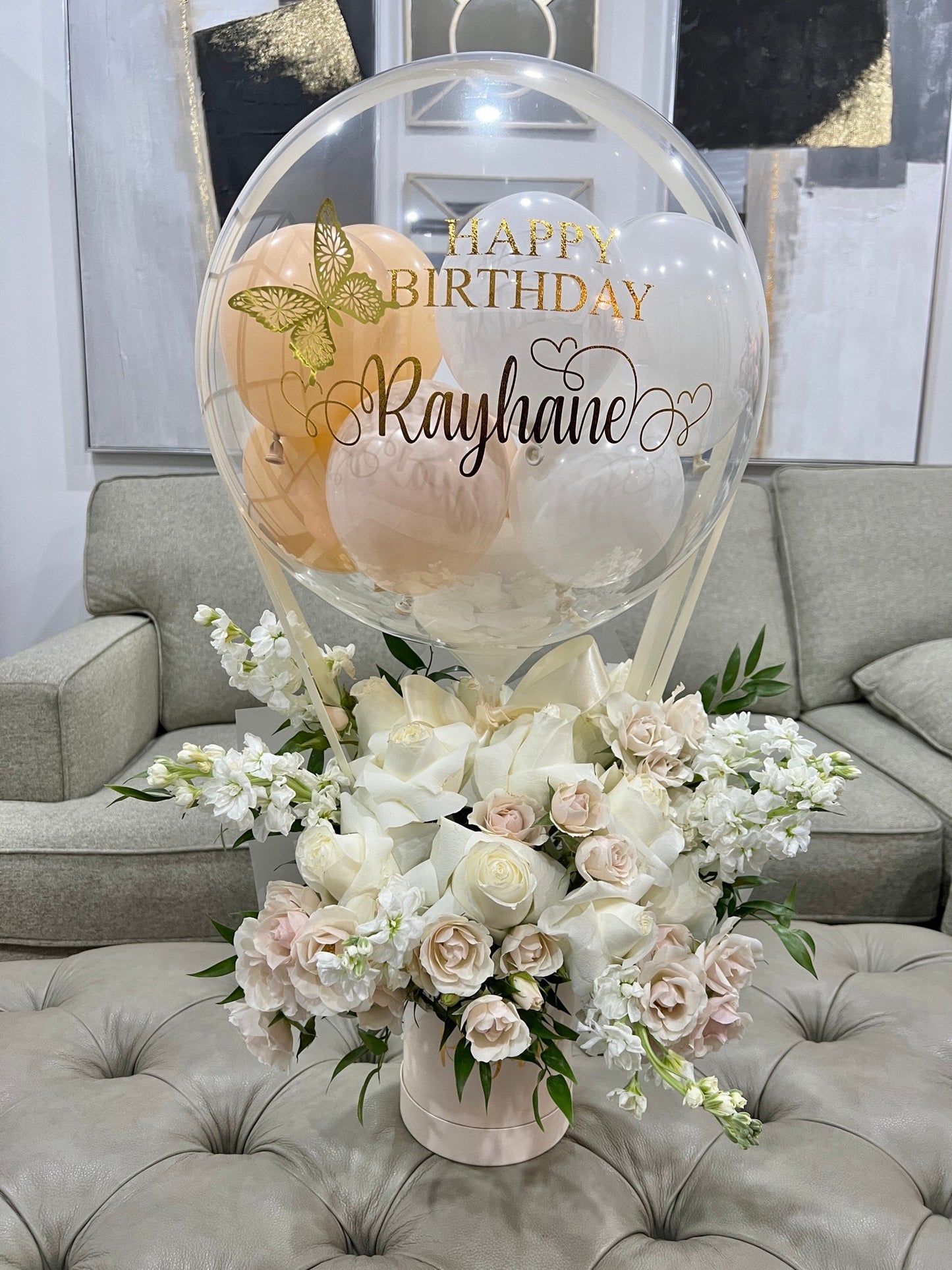 Hot Air Balloon With Fresh Flowers