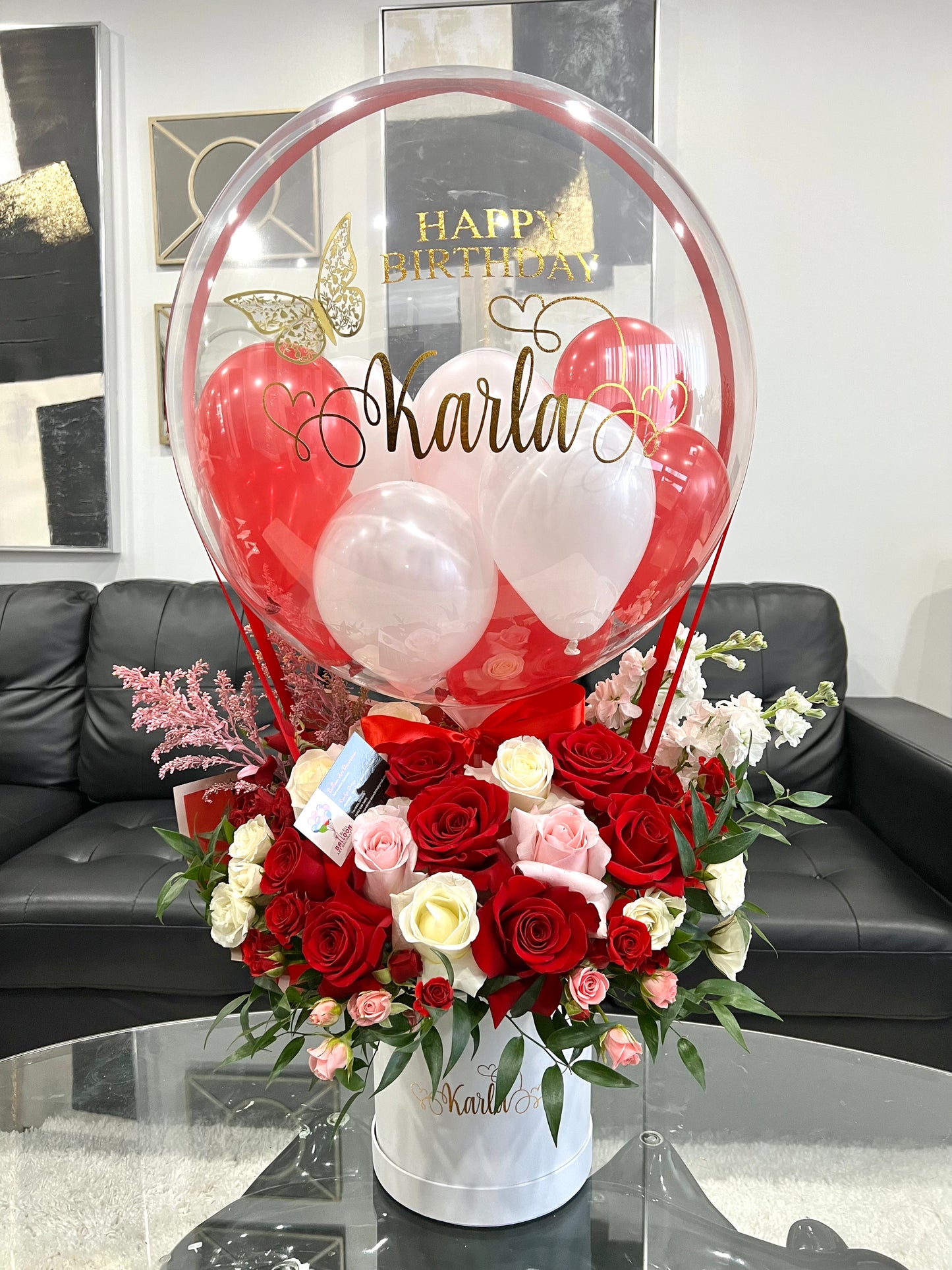Hot Air Balloon With Fresh Flowers