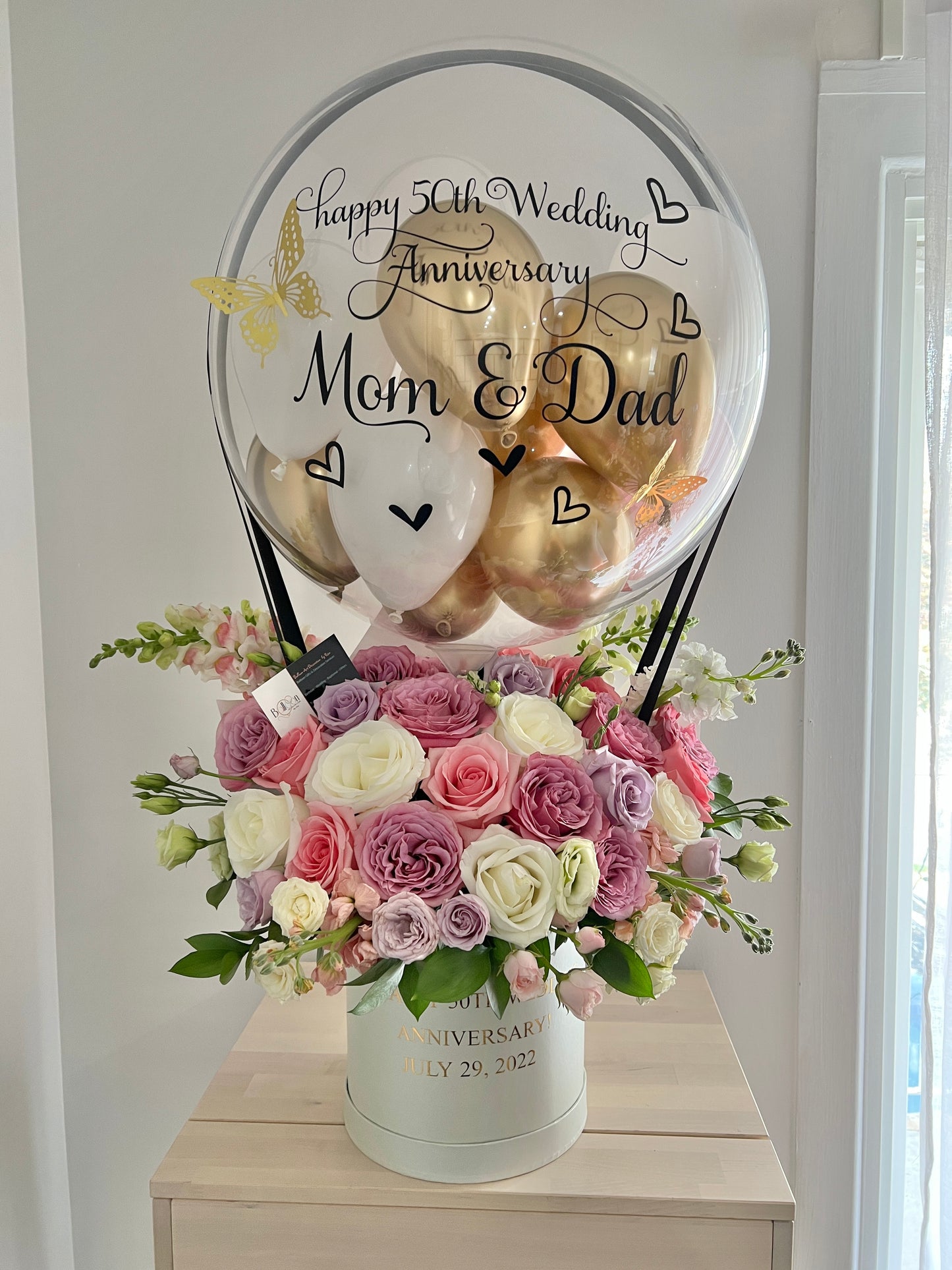 Hot Air Balloon With Fresh Flowers