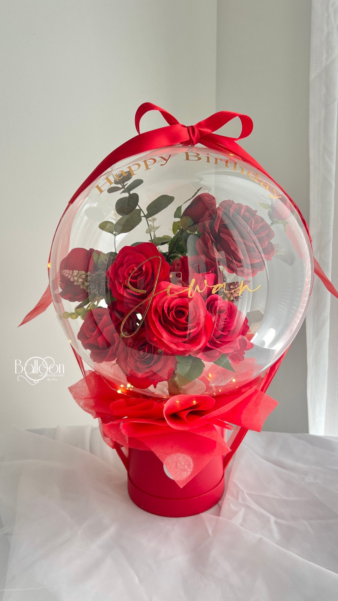 Valentines day Flower Balloon pot