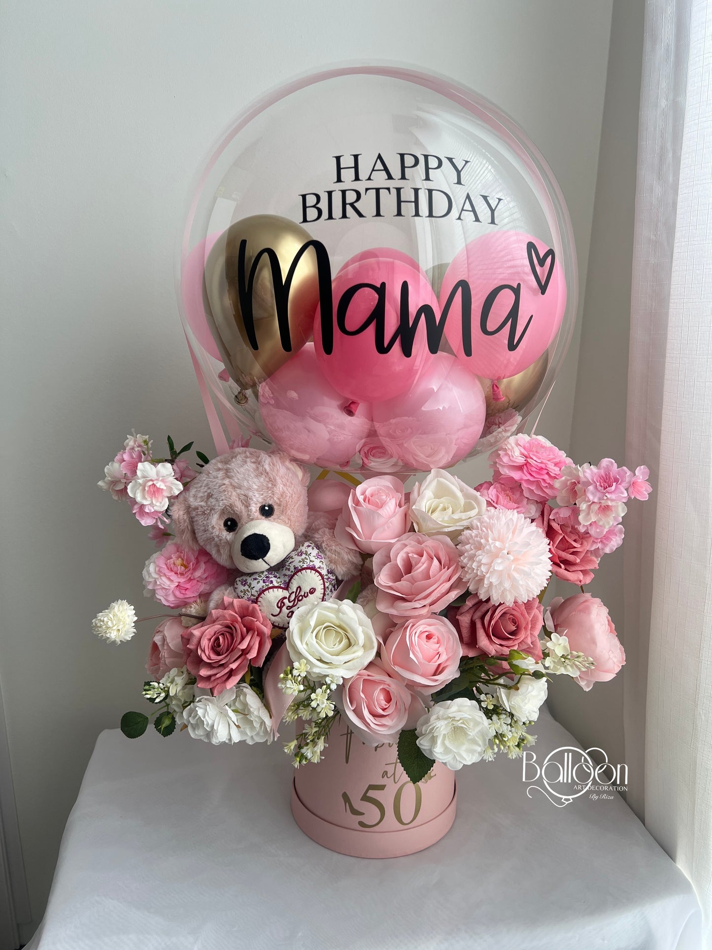 Hot Air Balloon With Artificial Flowers