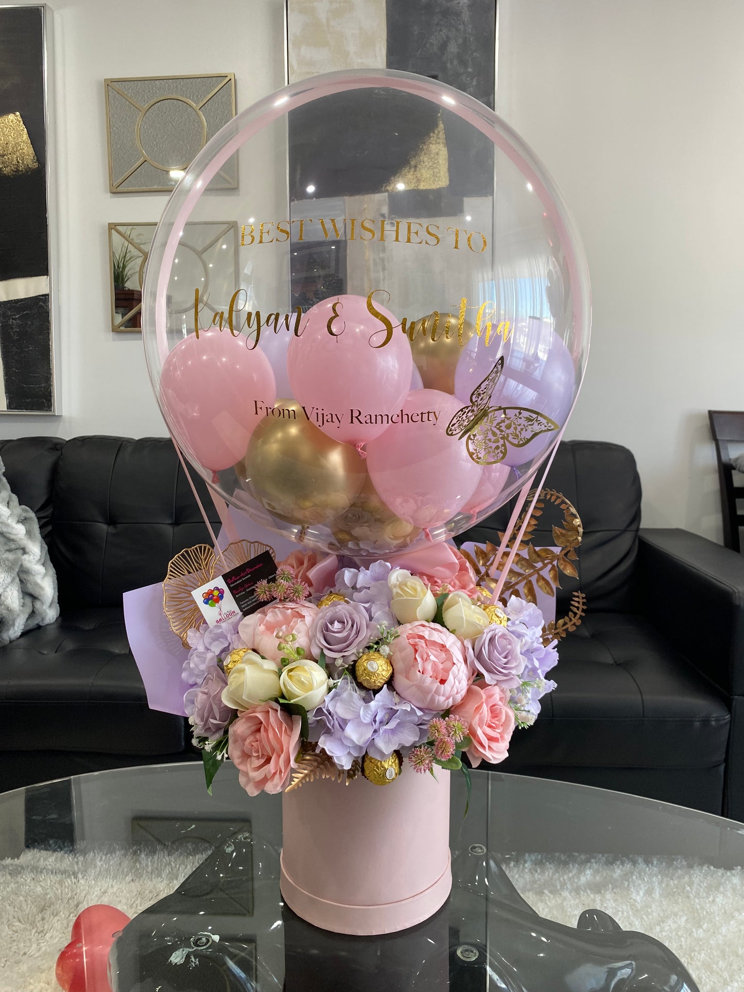 Hot Air Balloon With Artificial Flowers